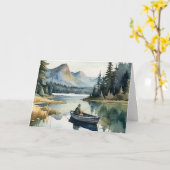 Verjaardag schoonzoon Gevist op meer in boot Kaart (Gele Bloem)