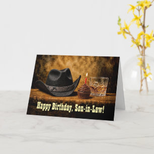 Verjaardag Schoonzoon Grappige Western Whiskey Kaart