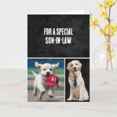 Verjaardag schoonzoon met Golden Retrievers Kaart (Gele Bloem)