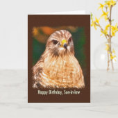 Verjaardag, schoonzoon, roodgeschouderde havik kaart (Gele Bloem)