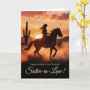 Verjaardag schoonzus leuk grappig country western kaart