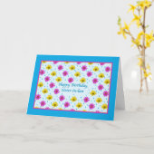 Verjaardag, Schoonzuster, Roze en Gele Madeliefjes Kaart (Gele Bloem)