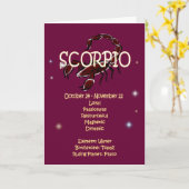 Verjaardag Scorpio Zodiac Kaart (Gele Bloem)