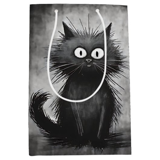 Verjaardag Scruffy Alley Cat Medium Cadeauzakje (Voorkant)
