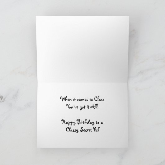 Verjaardag Secret Pal - Classy Lady Kaart (Binnen)