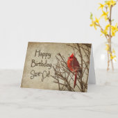 Verjaardag - Secret Pal - Textured - Red Cardinal Kaart (Gele Bloem)