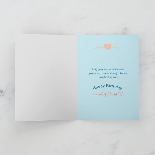 Verjaardag, Secret Pal, Waterverf Birds & Flowers Kaart (Binnen)