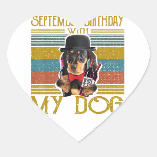 Verjaardag september met mijn Dog Dachshund 2020 Hart Sticker