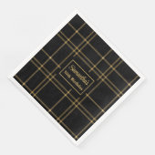 Verjaardag servetten Elegant Zwart Goud Monogram (Hoek)