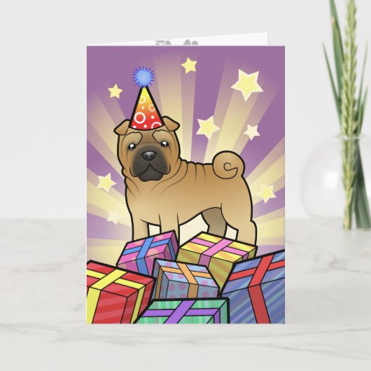 Verjaardag Shar Pei Kaart (Voorkant)