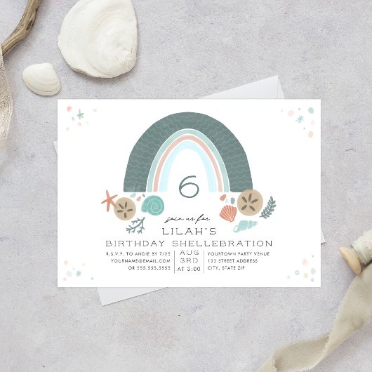 Verjaardag Shellebration Under the Zee Rainbow Kaart