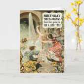 Verjaardag Shenanigans met  vrouwen Funny Kaart (Gele Bloem)