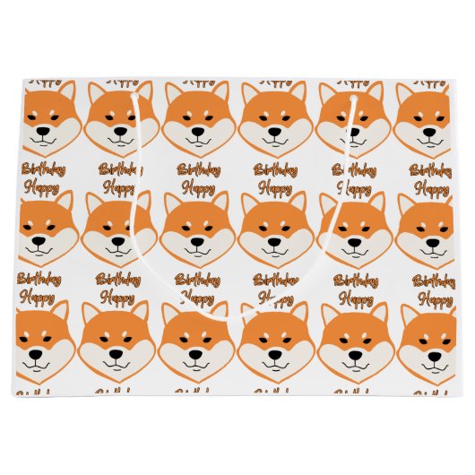 Verjaardag Shiba Inu Originele Grote Cadeautas (Voorkant)