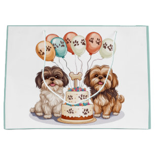 Verjaardag Shih Tzu Honden Verjaardagstaart Groot Cadeauzakje