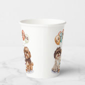 Verjaardag Shih Tzu Honden Verjaardagstaart Papieren Bekers (Rechts)