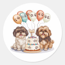 Verjaardag Shih Tzu Honden Verjaardagstaart