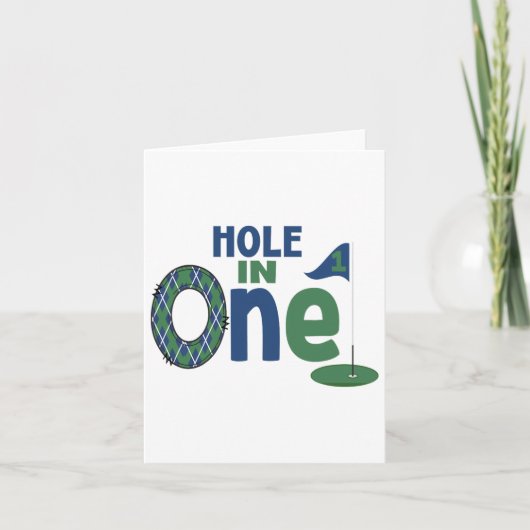 Verjaardag Shirt 1e Verjaardag Hole in One Boys Kaart (Voorkant)