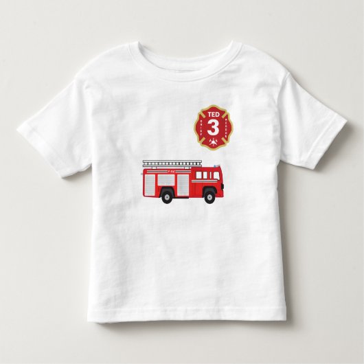 Verjaardag Shirt - Fire Engine (Voorkant)