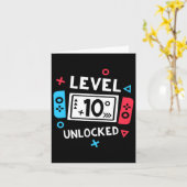 Verjaardag Shirt Jongen Niveau 10 Ontgrendeld Vide Kaart (Gele Bloem)