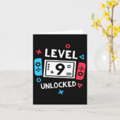 Verjaardag Shirt Jongen Niveau 9 Ontgrendeld Video Kaart (Gele Bloem)