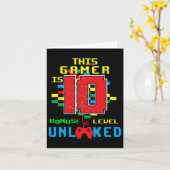Verjaardag Shirt Video Game Unlocked Level 10 jaar Kaart (Gele Bloem)