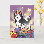 Verjaardag Siberische Schor/Van Alaska Malamute Kaart (Gele Bloem)