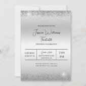 Verjaardag Silver Confetti & Sparkles Kaart (Voorkant)