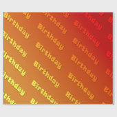 Verjaardag (sinaasappel) cadeaupapier (Vlak)