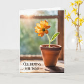 Verjaardag Sinaasappel Daisy in Sunshine Kaart (Gele Bloem)