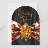 Verjaardag Sinaasappel jaren 1960 Mod Bow Gold Jew Kaart (Voorkant)