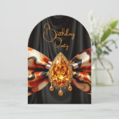 Verjaardag Sinaasappel jaren 1960 Mod Bow Gold Jew Kaart (Staand voorkant)