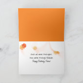 Verjaardag Sinaasappel Tabby Staren naar een goudv Kaart (Binnen)