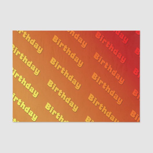 Verjaardag (sinaasappel) tissuepapier (Voorkant)