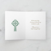 Verjaardag Sint-Patrick groen Keltisch kruis Kaart (Binnen)