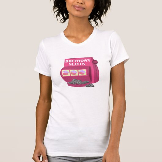 Verjaardag Slot Machine Custom T-shirt (Voorkant)