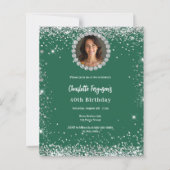 Verjaardag smaragdgroene diamant foto uitnodiging (Voorkant)