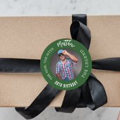 Verjaardag smaragdgroene foto man myth legende ronde sticker