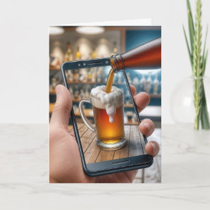 Verjaardag Smartphone met Beer Mok Kaart