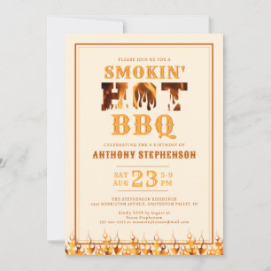 Verjaardag Smokin Hot BBQ Party Kaart