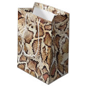 Verjaardag Snake Skin Print Medium Gift Bag Medium Cadeauzakje (Achterkant Gekanteld)
