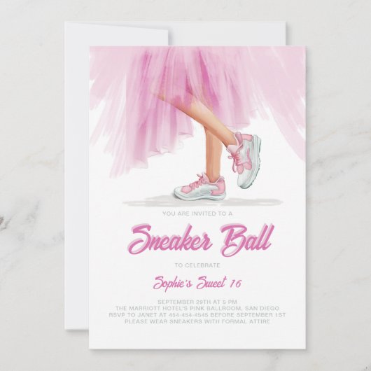 Verjaardag Sneaker Ball Ballerina Prinses Zoet 16 Kaart (Voorkant)