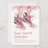 Verjaardag Sneaker Ball Grunge Waterverf Sweet 16 Kaart (Voorkant)