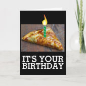 VERJAARDAG SNEETJE PIZZA MET KAARS KAART (Voorkant)