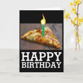 VERJAARDAG SNEETJE PIZZA MET KAARS KAART (Gele Bloem)