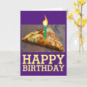 VERJAARDAG SNEETJE PIZZA MET KAARS KAART (Gele Bloem)