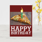 VERJAARDAG SNEETJE PIZZA MET KAARS KAART (Gele Bloem)