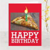 VERJAARDAG SNEETJE PIZZA MET KAARS KAART (Gele Bloem)