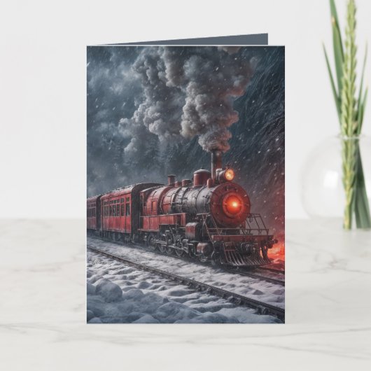 Verjaardag Sneeuwtrein Kaart (Voorkant)