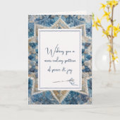 Verjaardag Sneeuwvlok Kaleidoscoop Quilt Patroon Kaart (Gele Bloem)