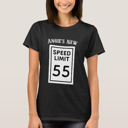Verjaardag Snelheidslimiet Bord | Aangepaste Naam T-shirt (Voorkant)